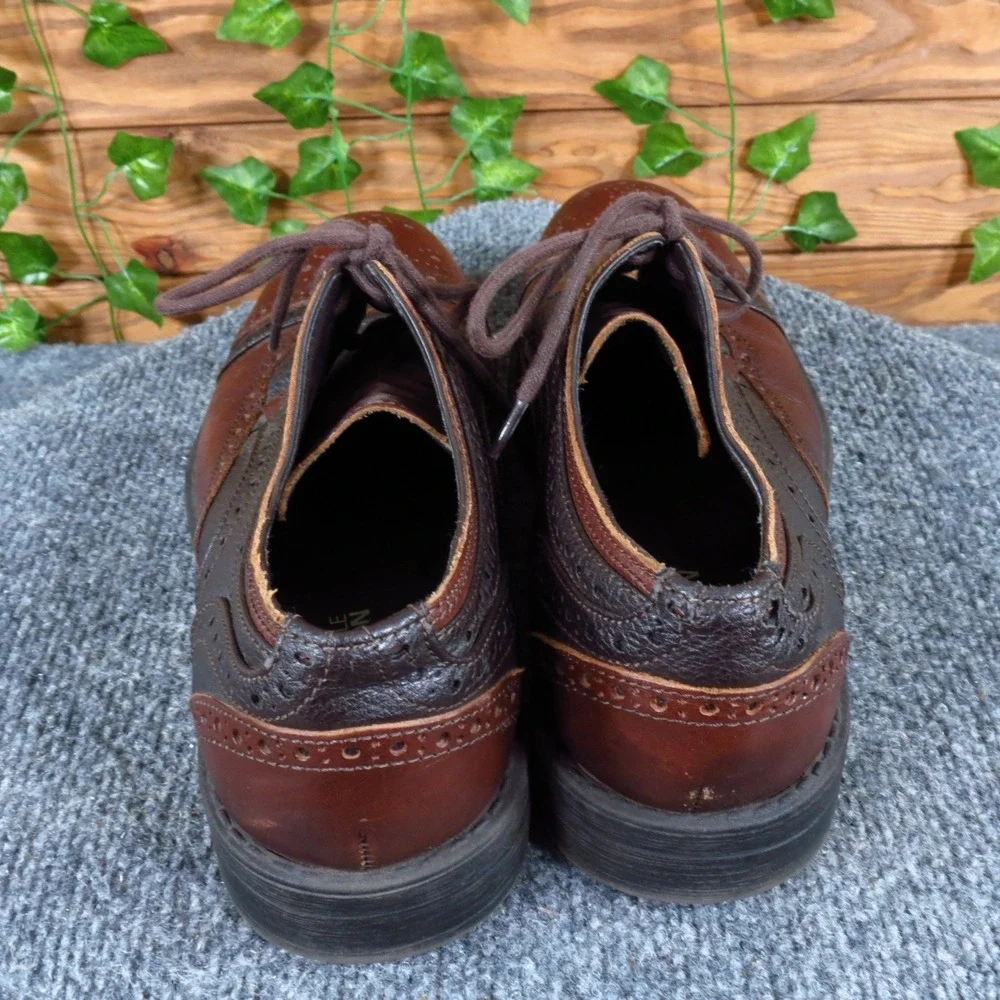 Kenneth Cole Reaction Sew Long Mens Oxford Shoes‎ Size 9 Dress Brown Leather